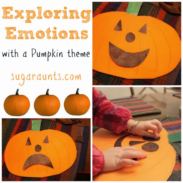 pumpkin emotion faces with a paper pumpkin activity
