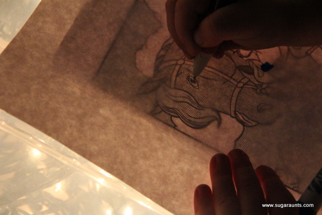 Tracing a picture on a DIY light table