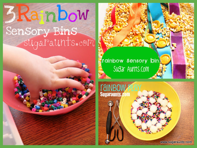 rainbow sensory bins