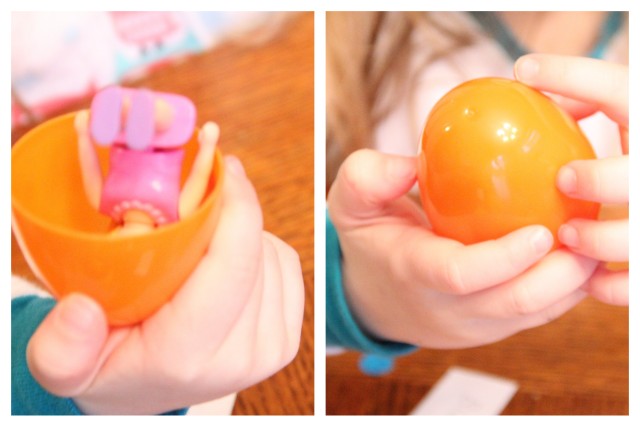 Kids can look for objects that match plastic Easter eggs in a color scavenger hunt that allows them them move and play with learning, too.