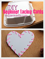 Make DIY lacing cards to help kids with fine motor skills.