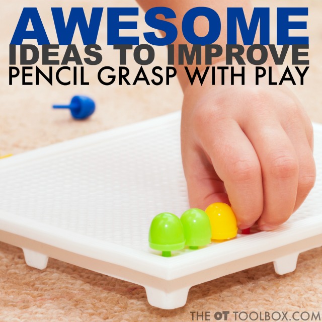Teaching pencil grasp? Use these fun fine motor activities to improve pencil grasp through play.