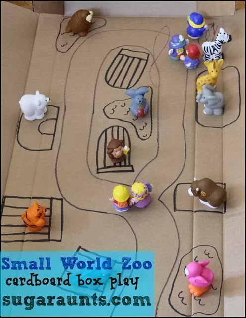 Small World Pretend Play Card Board Box