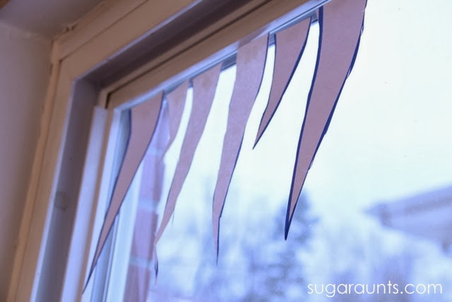 Paper icicle craft for the window