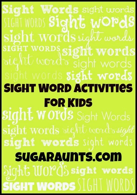 Muchas actividades para practicar las palabras de vista del jardín de infancia