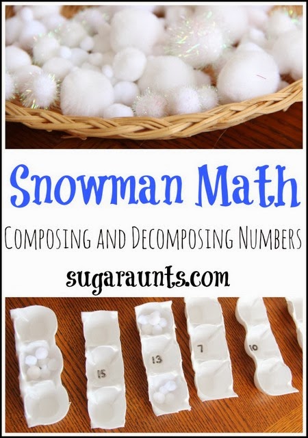 Composing and Decomposing numbers activity for Kindergarteners with a Snowman Theme