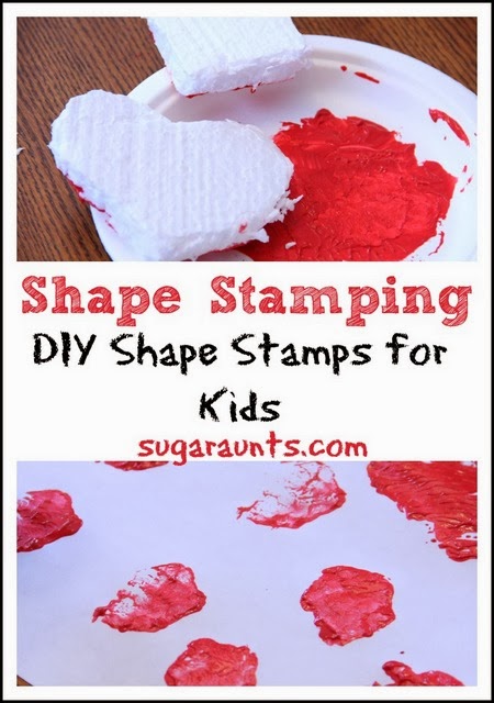 Creative painting with styrofoam shape stamps