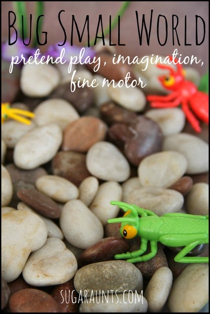 This sensory bin will inspire imagination, pretend play, and fine motor skills.