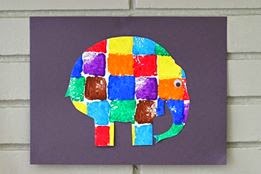 Create an Elmer craft using stamp painting.