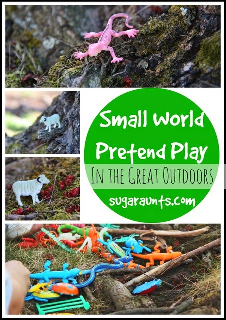 Inspire pretend play and imagination with small world play in the outdoors.