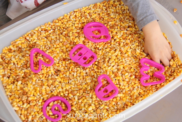 letter learning with a simple sensory bin
