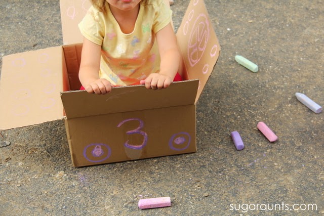Make a cardboard car for outside fun.