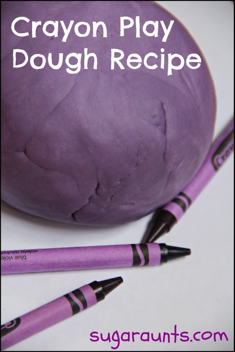 Recipe for DIY play dough using crayons