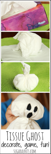 Tissue ghost craft for game or decoration this Halloween
