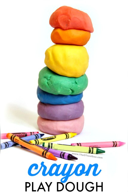 How to make crayon play dough using broken crayons.