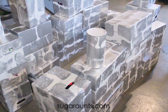 Build a castle with DIY cardboard bricks