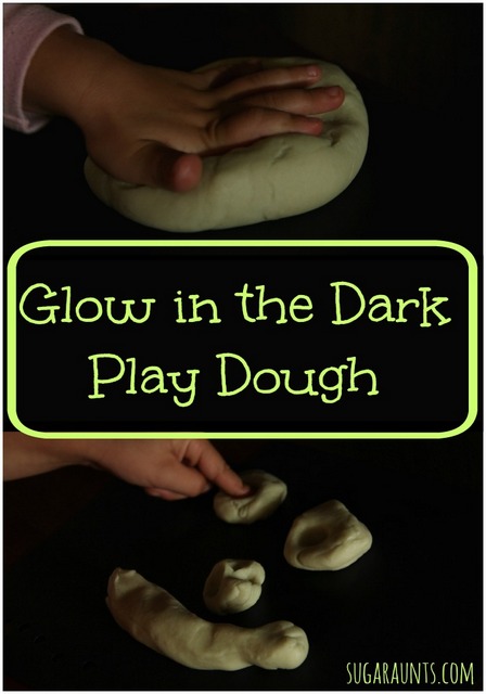 Play dough recipe for glow in the dark play dough. This recipe uses Silly String! Too cool!