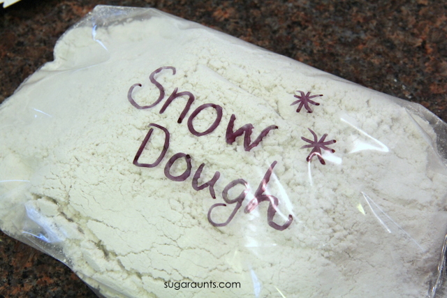 Store snow dough in a plastic bag
