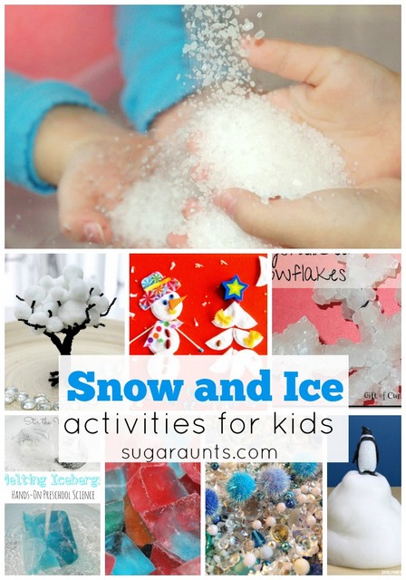Actividades de invierno en la nieve y el hielo para niños