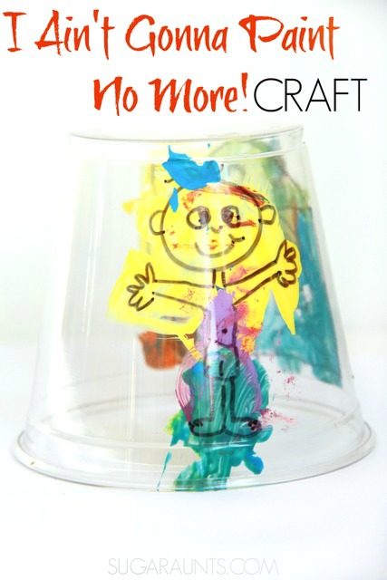 Use this Story telling craft for I Ain't Gonna Paint No More! to host a preschool play date book club with craft!