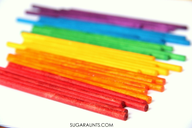 Rainbow lollipop sticks