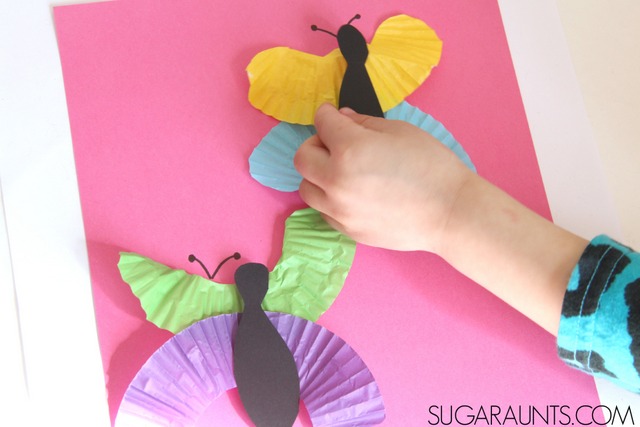Cupcake liner butterfly craft for spring!