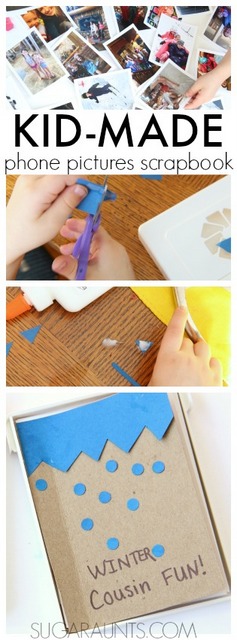 Recycled scrapbook activity for kids