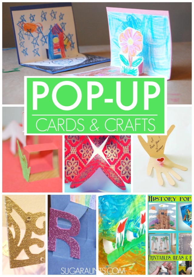 These crafts and card ideas for pop-ups are a cute way to celebrate Mother's Day, Easter, and Spring with kid-made crafts and cards!