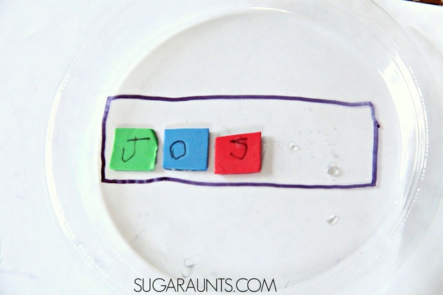 name writing and learning activity for kids