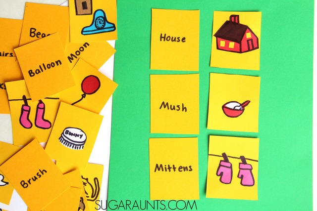Kids can play this Goodnight Moon activity and work on visual perceptual skills as well as other skills and learning opportunities in Goodnight Moon