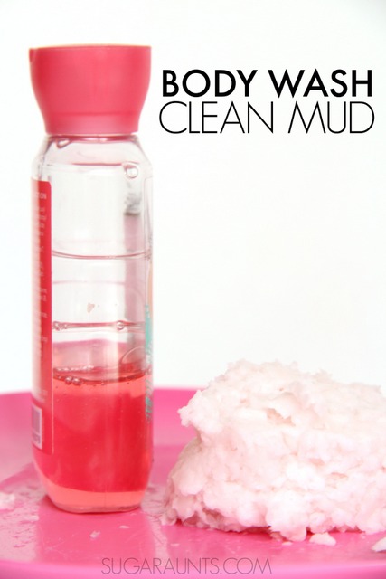 How to make clean mud with body wash! For sensory play