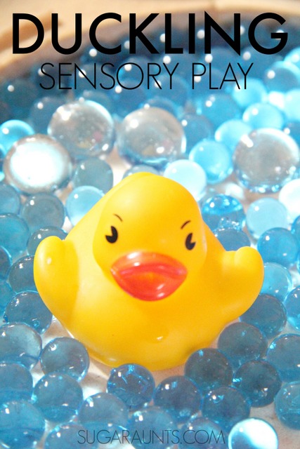 duck sensory play idea for a farm activity theme in OT