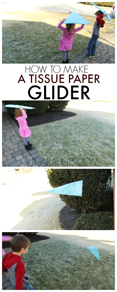 How to make a tissue paper glider with kids.  Exploring Bernoulli's Principle