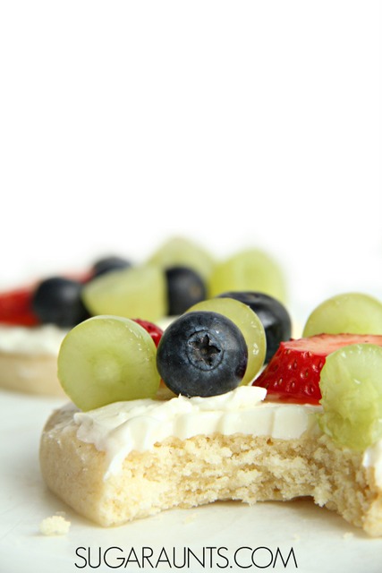 Make mini fruit pizzas with your kids as an after school snack!