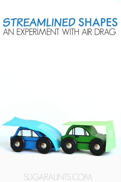 Experiment with streamlined shapes and airflow to discover drag.  This is a fun STEM activity for kids!