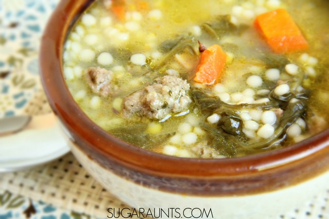 Italian Wedding Soup Recipe.  Kids love this soup and can help with making it! Part of the Cooking With Kids series.