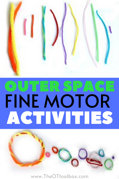 space fine motor activities for using to improve fine motor skills with a space theme