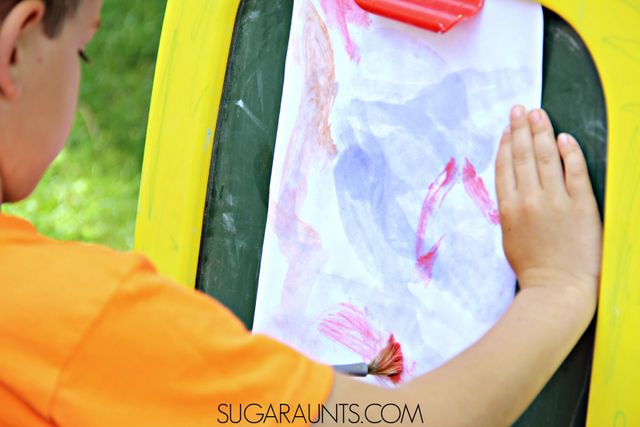 Haz tus propias pinturas de reacción con vinagre de bicarbonato para conseguir un arte creativo de colores vivos y atrevidos para los niños.