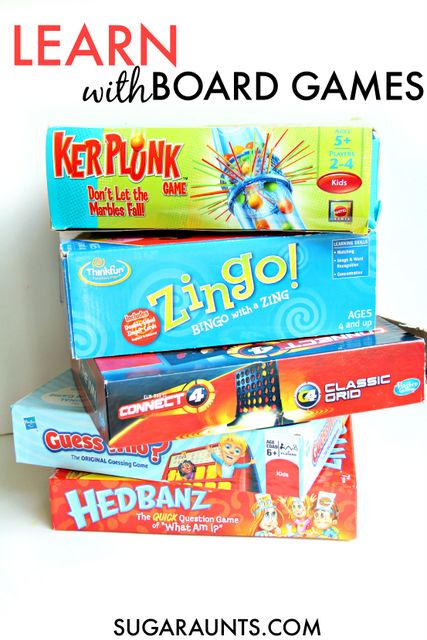 Use board games like Guess Who, Kerplunk, Zingo, and more in learning  extension activities: math, literacy, and educational ideas based on your child's interests. Perfect for homeschooling, classroom, and home extension activities.