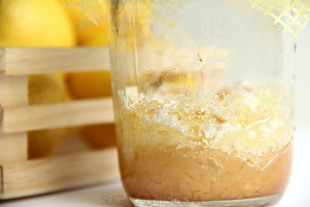 Make lemon bar cookies in a mason jar for gifting or a sweet and tart summery treat.  Kids will love to make these in a cooking with kids activity!