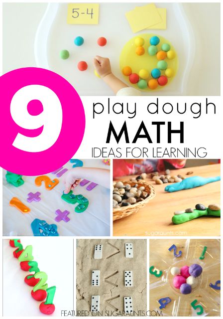 Ideas to use play dough in math.   Kids love this creative way to practice math skills and concepts.