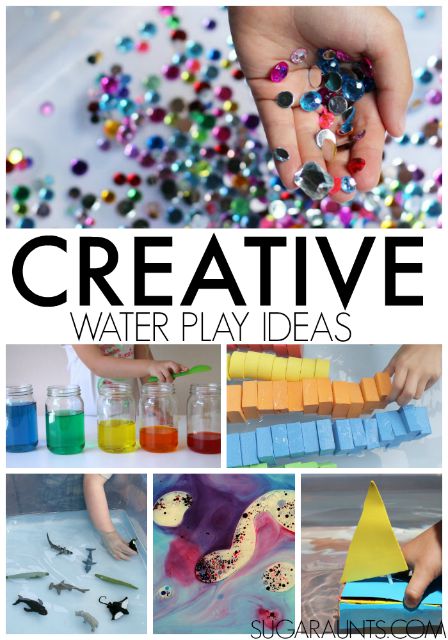 Creative water play ideas for kids, using items from around the home. Great gift idea for kids, nieces, nephews, parents, teachers, therapists.