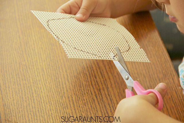 Fall Leaf Art for second grade (or any age!). Kids can create this fine motor fall leaf craft and work on many skills like math, patterns, symmetry, homemaking/life skills, and more.