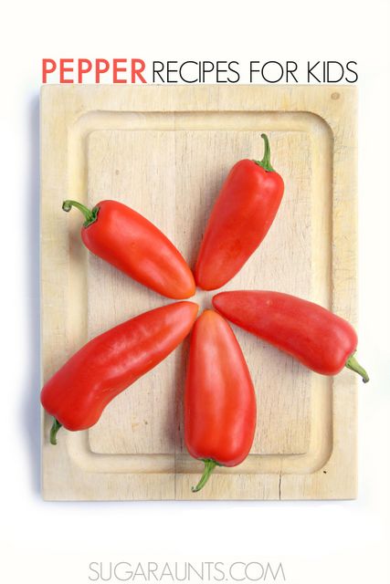 Red Pepper and Green Pepper recipes for kids and families.
