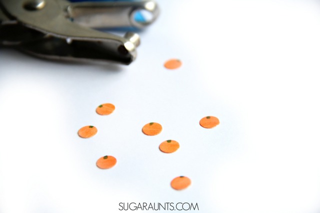 fine motor pumpkin stickers to count and build motor skills for math