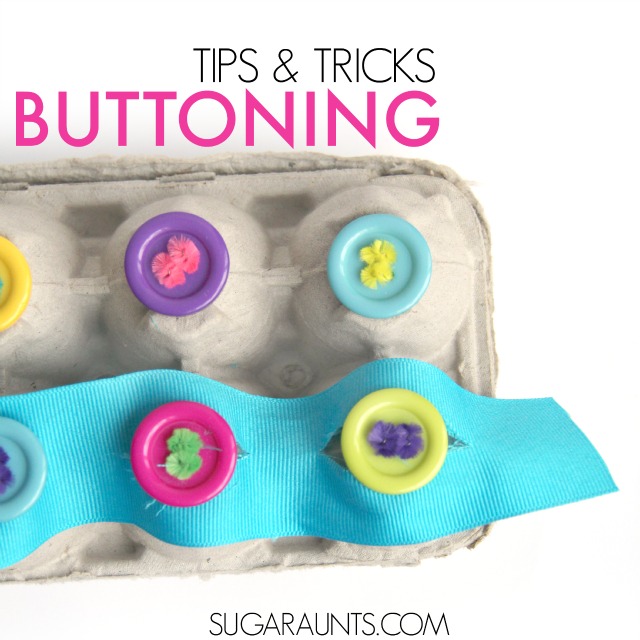 Teach buttoning skills to kids with fun buttoning activities.