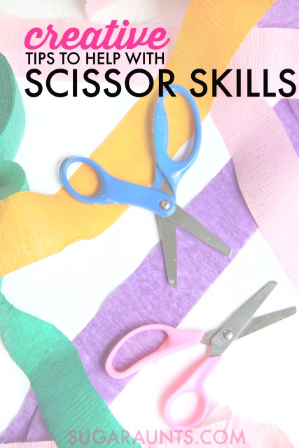 Creative Scissor Skills ideas and tips for helping kids work on cutting with scissors, from an Occupational Therapist