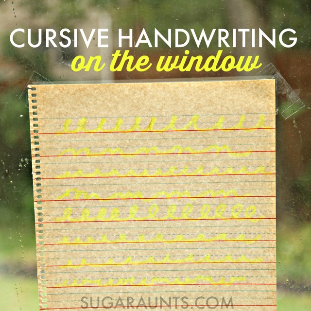 Aprende a escribir en cursiva con esta actividad de escritura manuscrita para aprender las letras cursivas, las líneas y la conexión de líneas en la ventana.