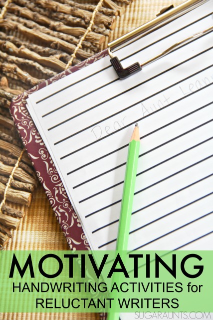 Functional and meaningful handwriting activities for reluctant writers.  These are motivating activities for kids who don't like to practice handwriting. 
