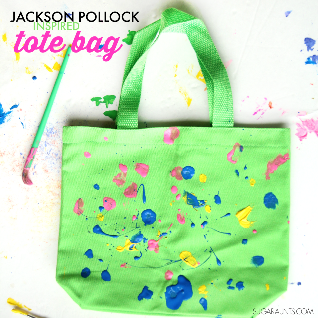 Arte en bolsa inspirado en Jackson Pollock para niños de segundo grado (¡o de cualquier edad!) que quieran explorar el uso de Pollock del movimiento, el equilibrio y el control en su técnica de pintura. ¡Crea también un proyecto de arte único y creativo!